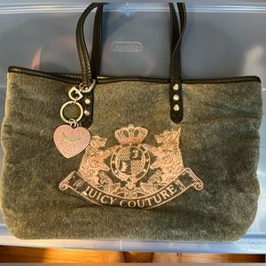 Juicy Couture - Grey/Pink Velour Tote Bag (relisted)